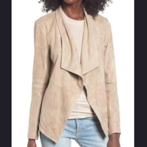 BB Dakota by Steve Madden Jackets & Blazers - BB Dakota Warm Stone (Khaki) Wade Drape Front Faux Suede Jacket Medium Like New